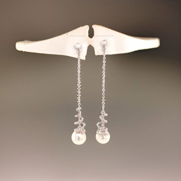 Akoya Pearl Earrings 14 KT Gold Certified $999 013431 - Picture 4 of 11